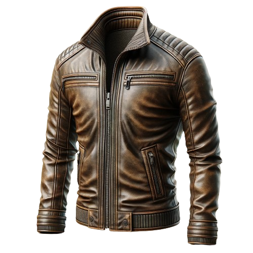 mens puffer leather jacket