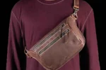 Chocolate Brown Multi-Purpose Crossbody Fanny leather bag